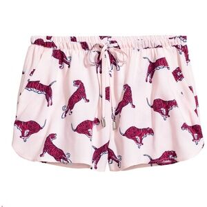 Light Pink Tiger Print Short Shorts Cheetah Pink Lounge Short Super Cute Pyjama